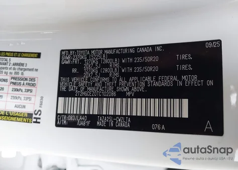 2026 Lexus Nx Nx 350 Luxury из США, поврежденный, VIN 2T2HGCEZ0TC102086